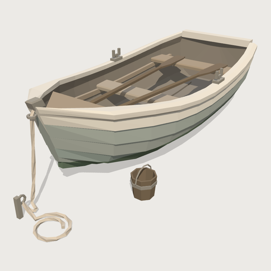 Rowing Dinghy low-poly 3D model