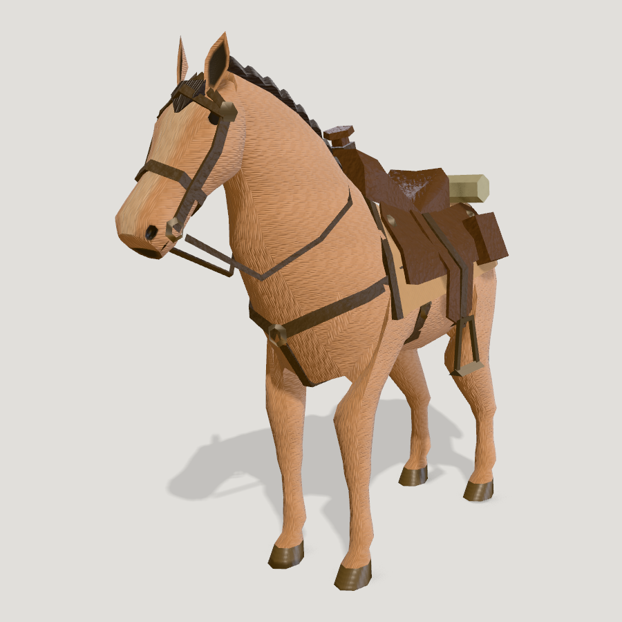 Saddled Horse HD 3D model