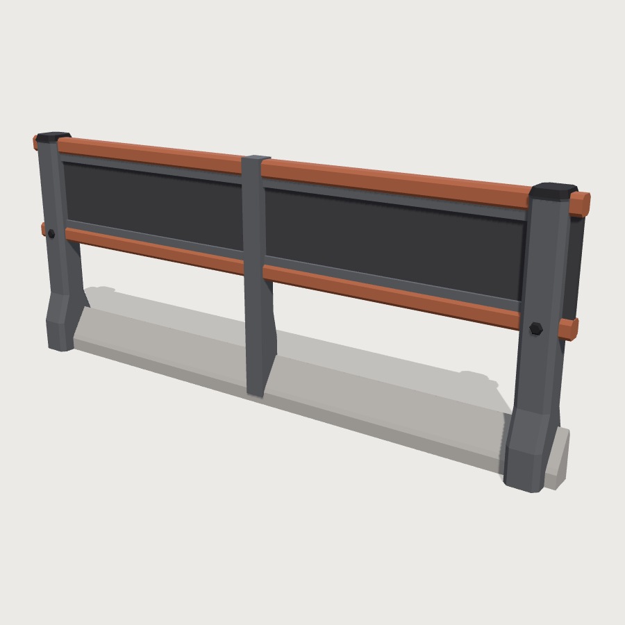 Safety Railing Run low-poly 3D model