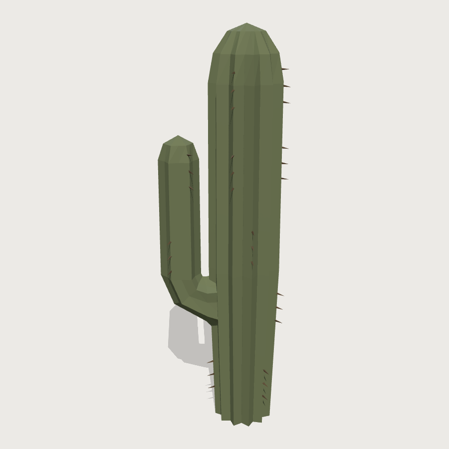 Saguaro Cactus low-poly 3D model