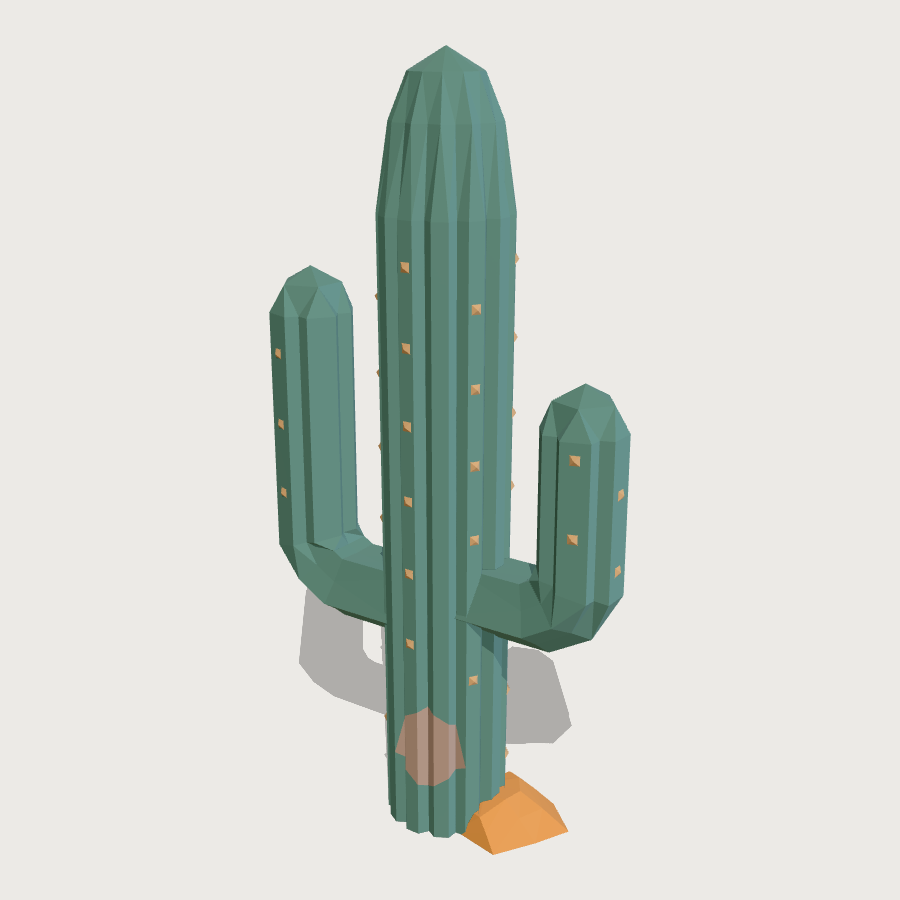 Saguaro Cactus low-poly 3D model