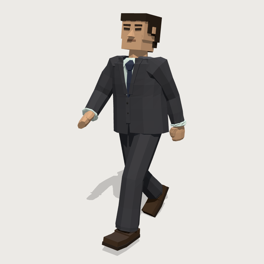 Salaryman Commuter low-poly 3D model