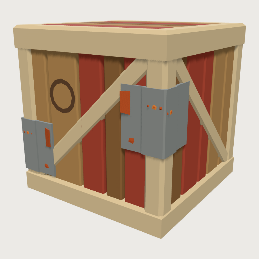 Salvage crate low-poly 3D model