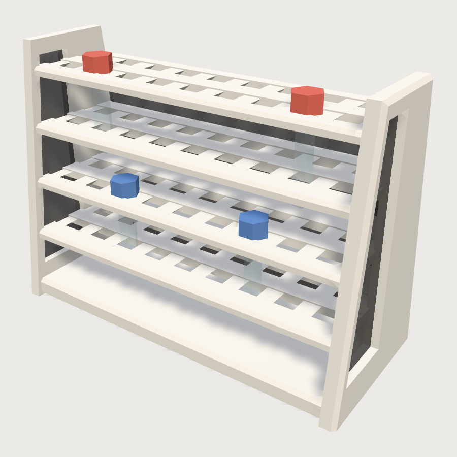Sample Tube Rack low-poly 3D model