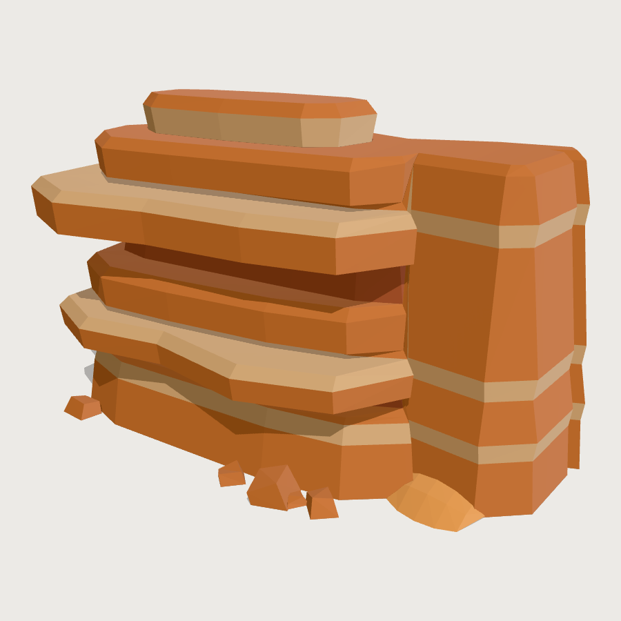 Sandstone Outcrop low-poly 3D model