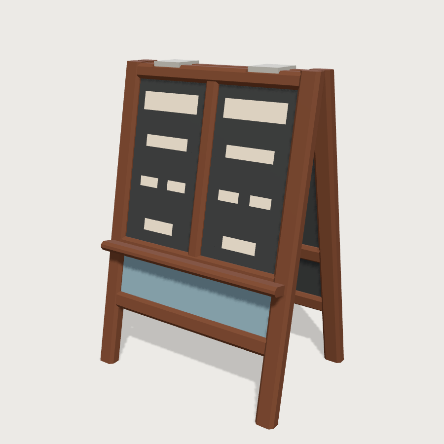 Sandwich Board Sign low-poly 3D model