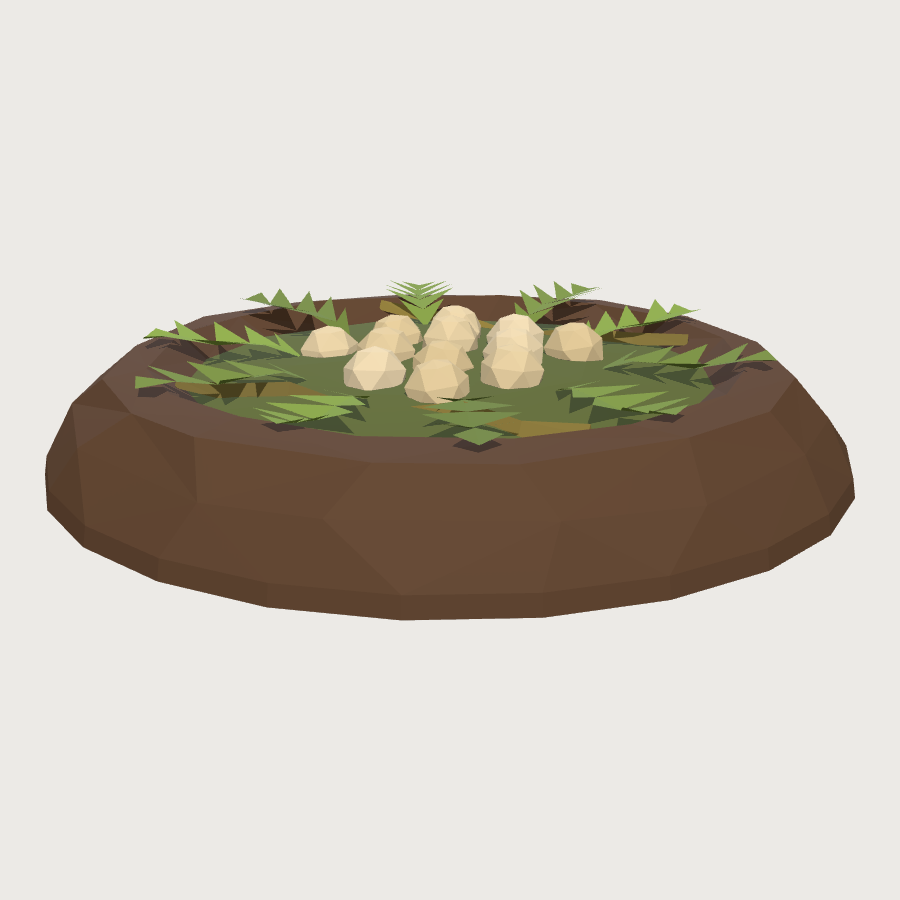 Sauropod Nest Mound low-poly 3D model