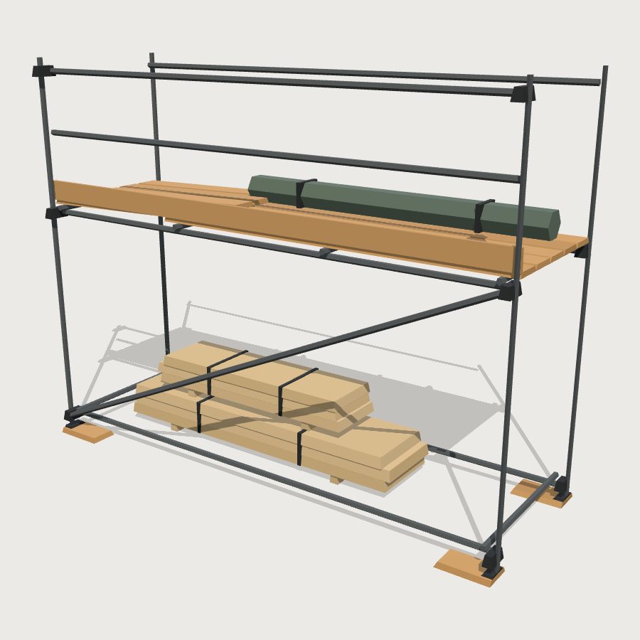 Scaffold Bay low-poly 3D model