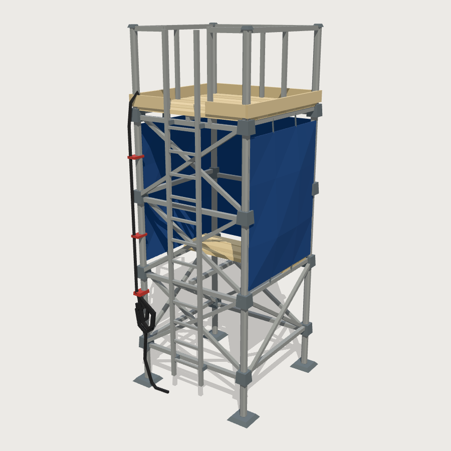 Scaffold Camera Platform low-poly 3D model
