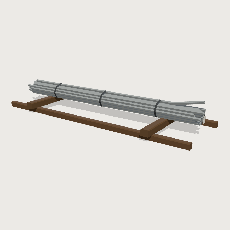 Scaffold Material Stack low-poly 3D model