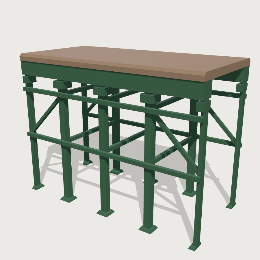 Scaffolding Section low-poly 3D model