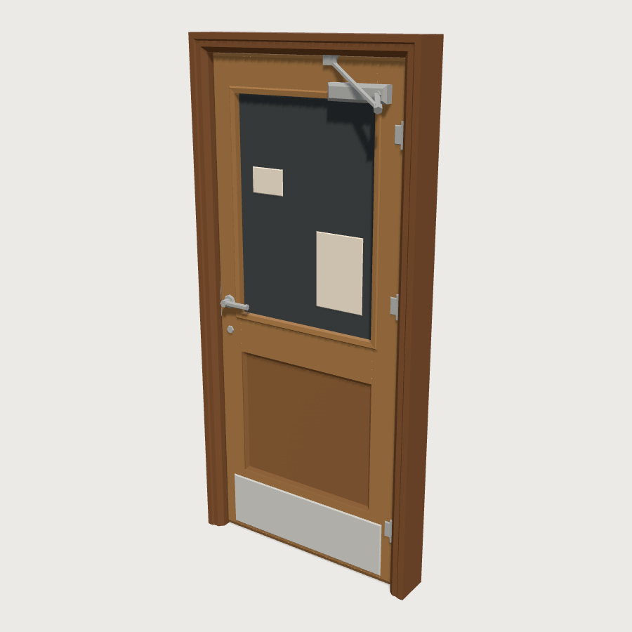 School Door Set low-poly 3D model