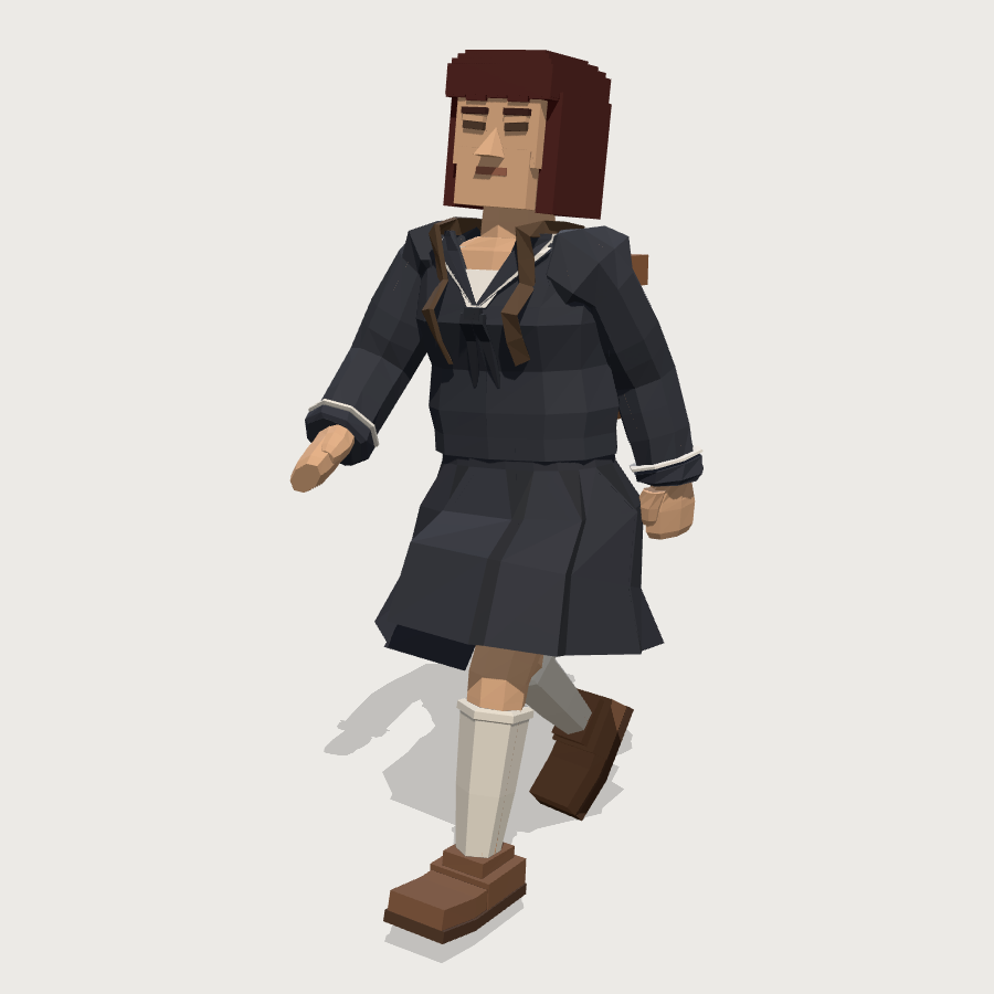 School Student low-poly 3D model