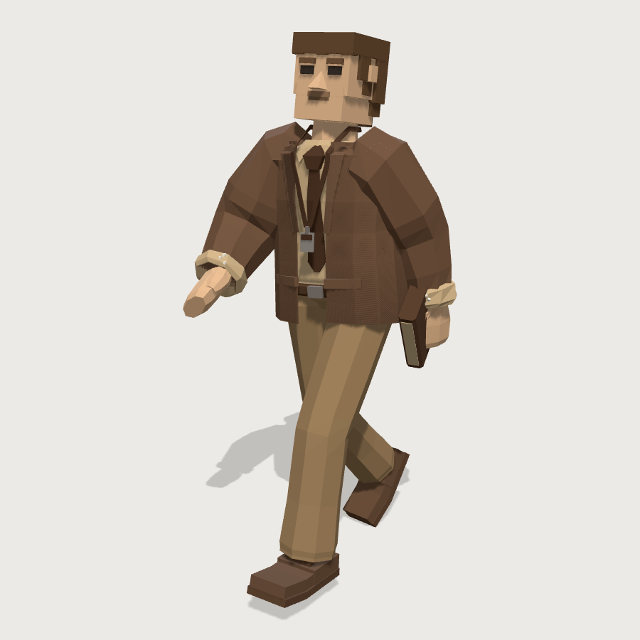 School Teacher low-poly 3D model