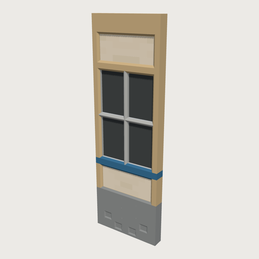 School Wall Module low-poly 3D model