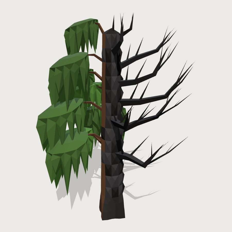 Scorched Tree low-poly 3D model