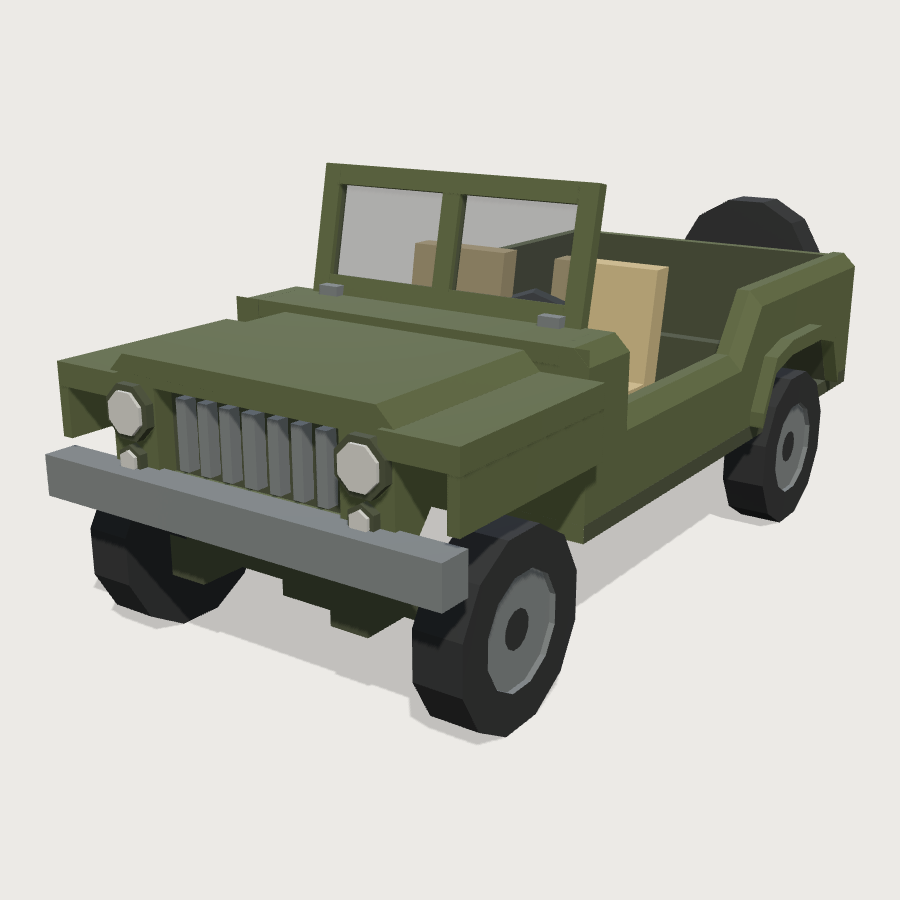 Scout Jeep low-poly 3D model
