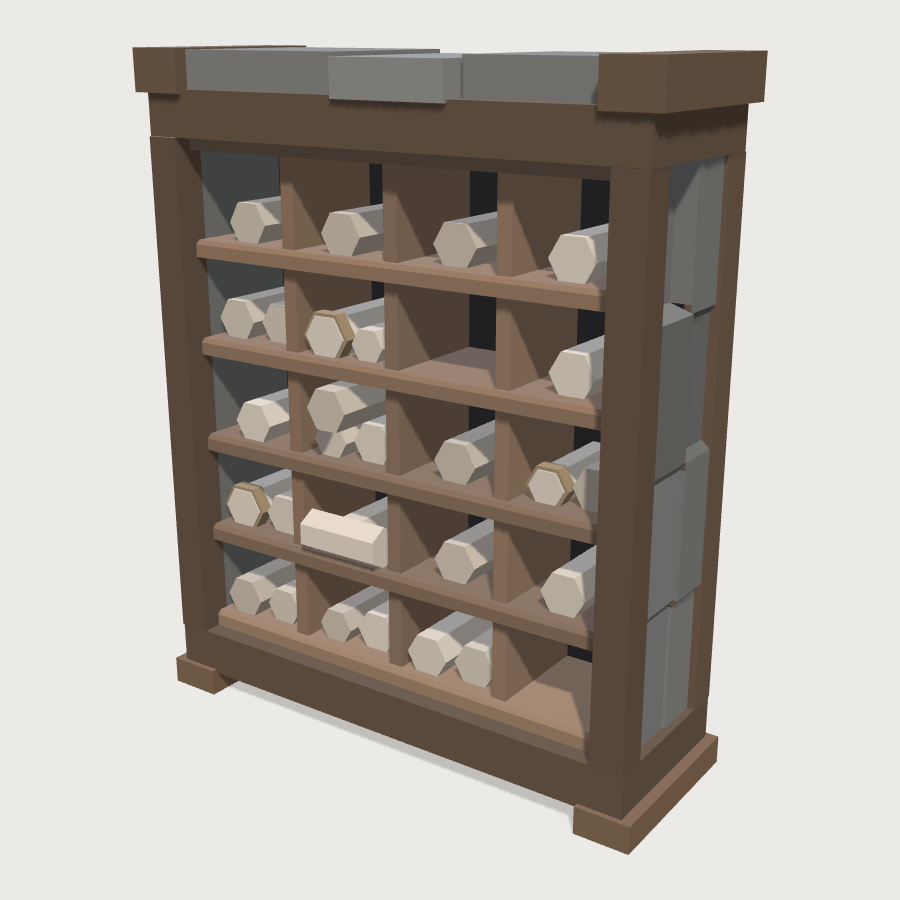 Scroll Rack low-poly 3D model