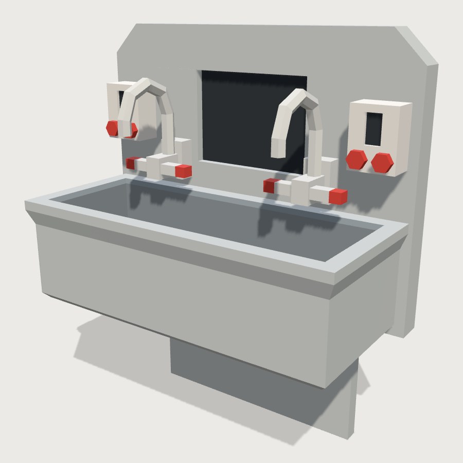 Scrub Sink Station low-poly 3D model