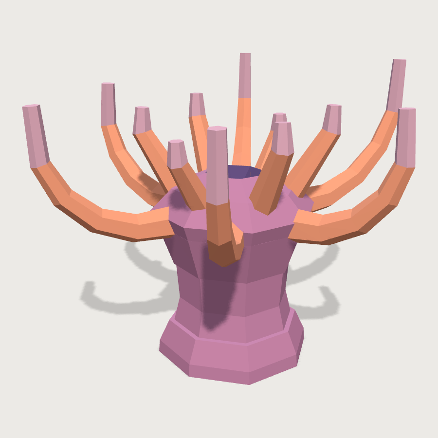 Sea Anemone low-poly 3D model
