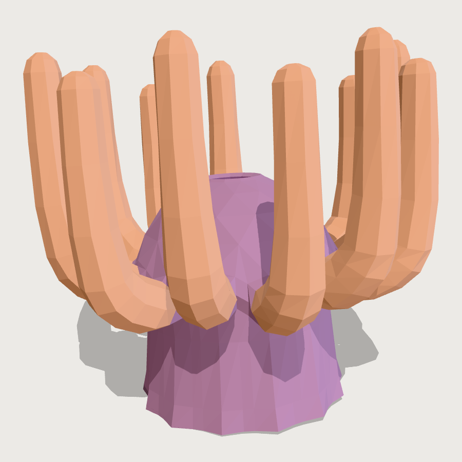 Sea anemone low-poly 3D model
