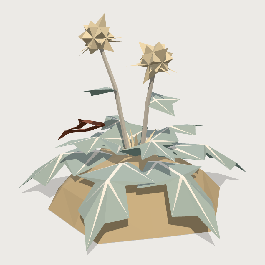 Sea Holly Clump low-poly 3D model