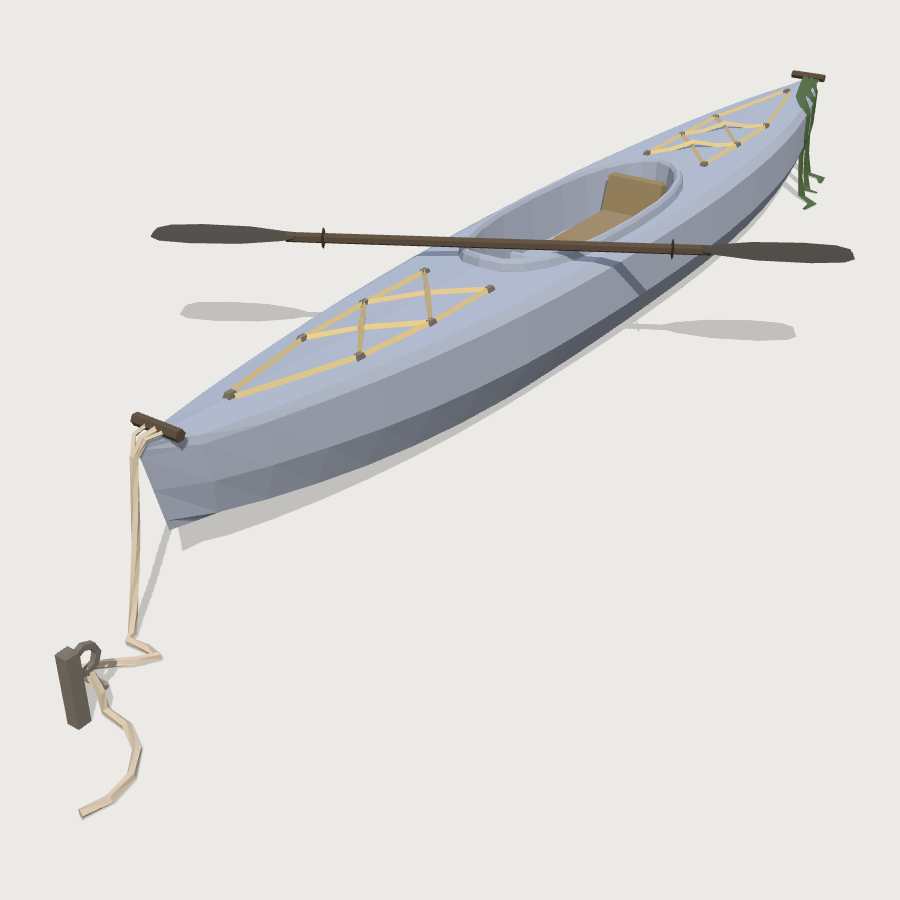 Sea Kayak low-poly 3D model