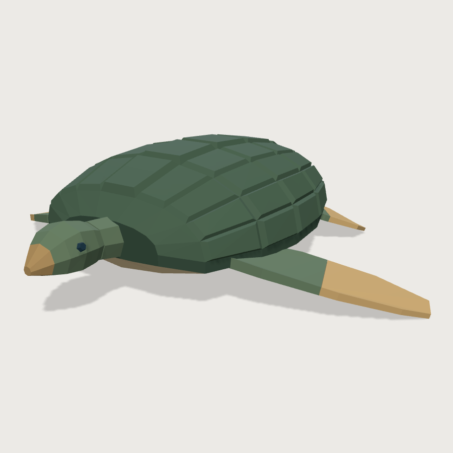 Sea Turtle low-poly 3D model
