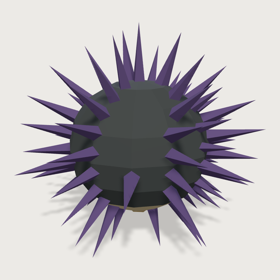 Sea Urchin low-poly 3D model