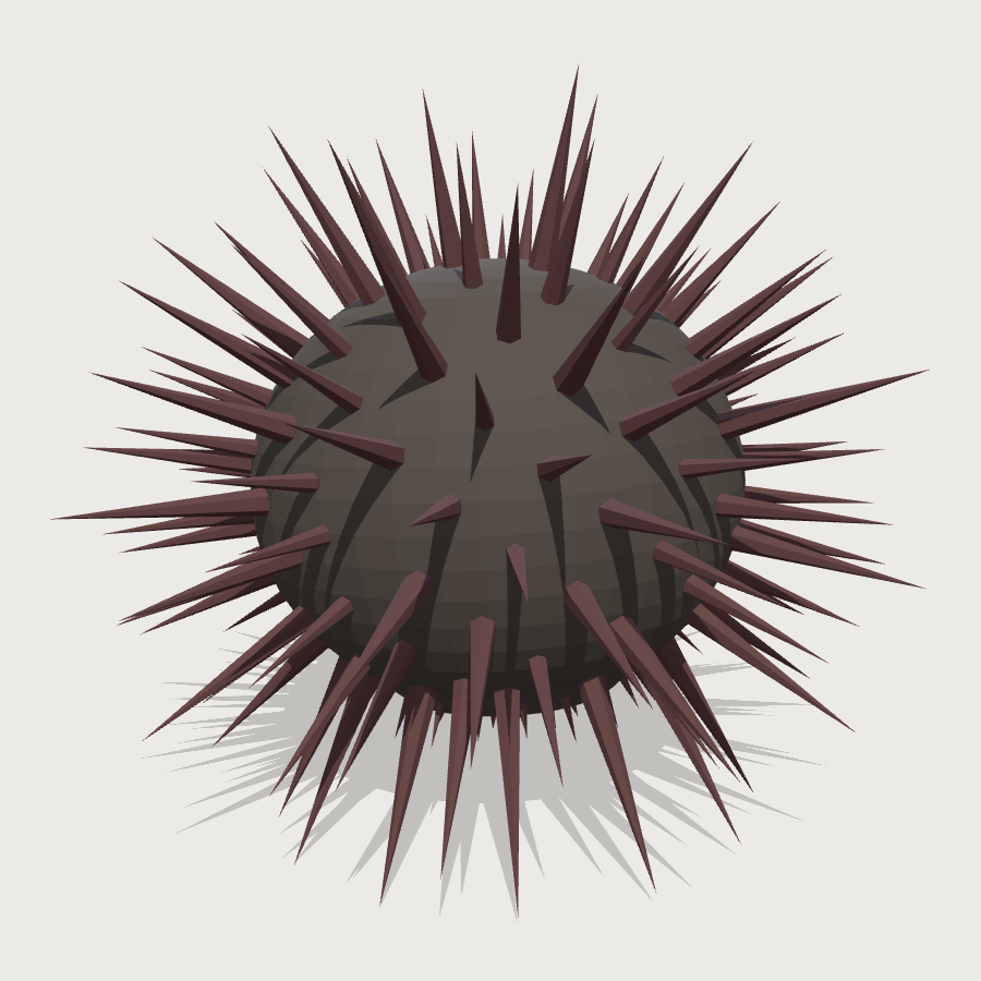 Sea urchin low-poly 3D model
