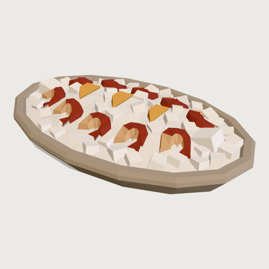 Seafood Ice Platter low-poly 3D model