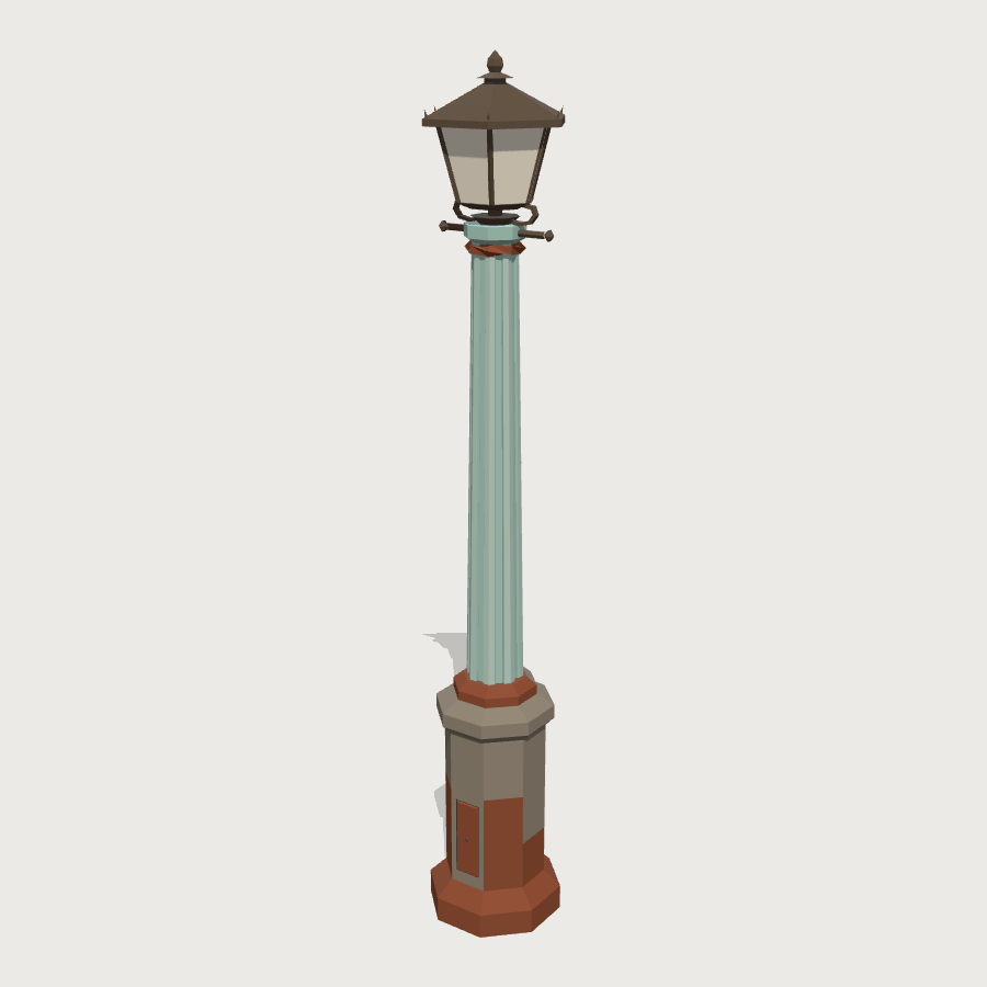 Seafront Lamp Post low-poly 3D model