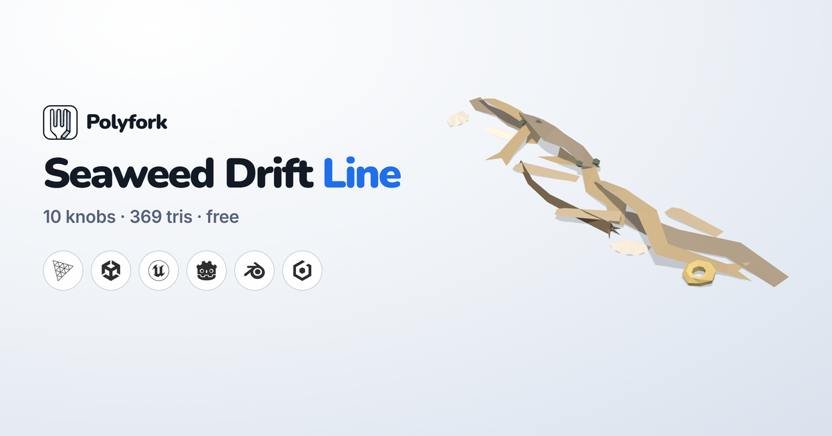 Seaweed Drift Line: free low-poly 3D model for three.js