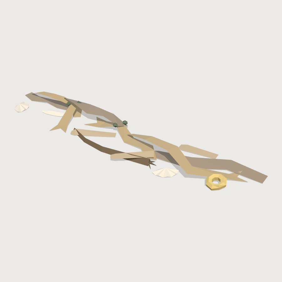 Seaweed Drift Line low-poly 3D model