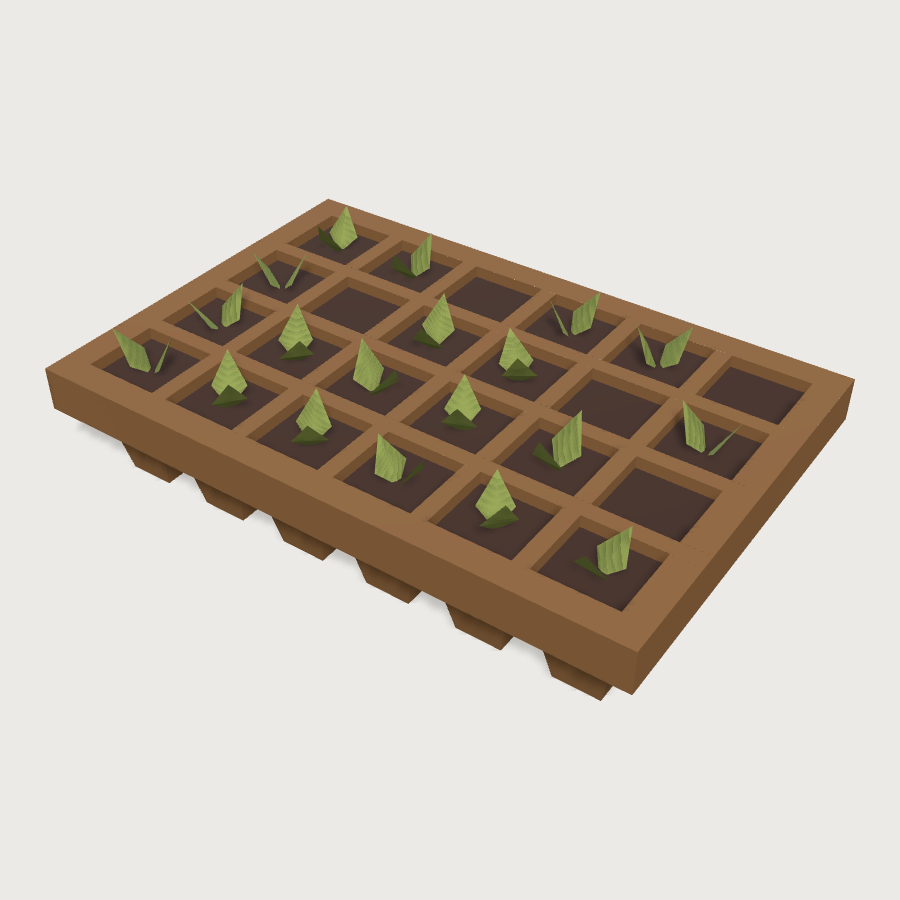 Seedling Tray low-poly 3D model