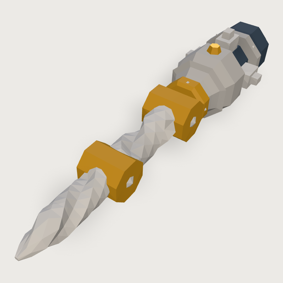 Drill-Bit Middle Finger low-poly 3D model