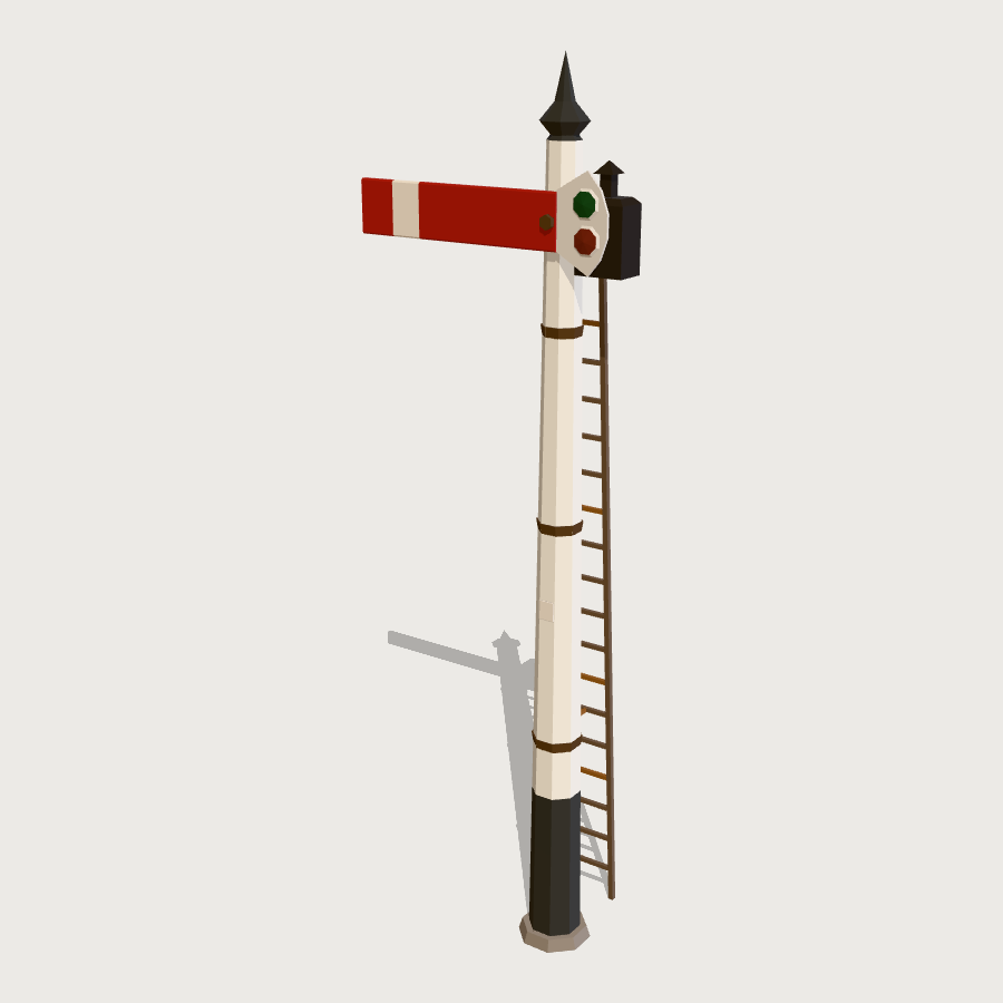 Semaphore Signal low-poly 3D model