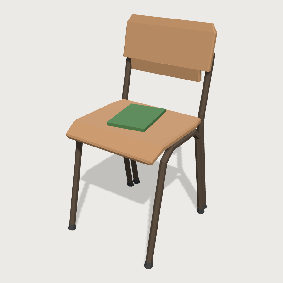 Seminar Chair (Stacking) low-poly 3D model