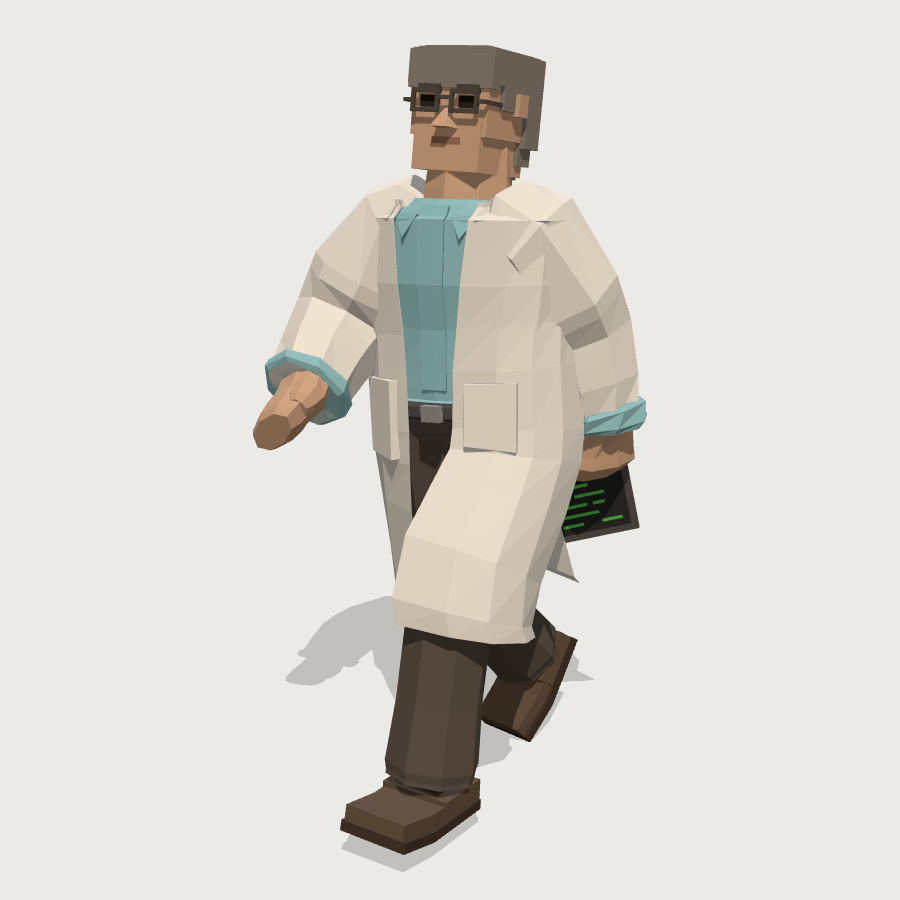 Senior Scientist low-poly 3D model