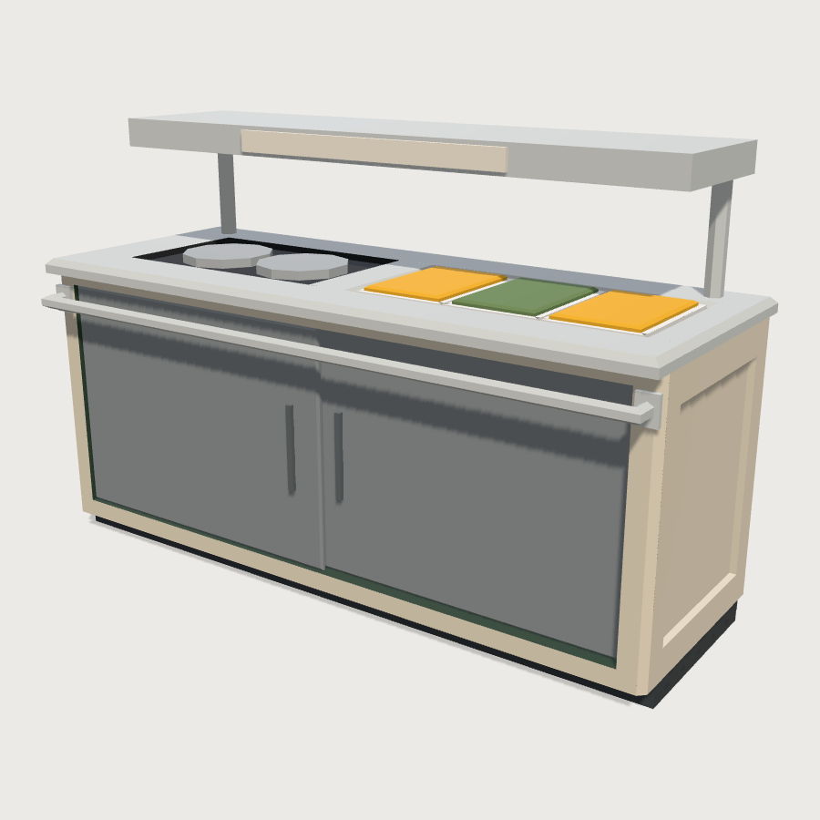 Servery Counter low-poly 3D model