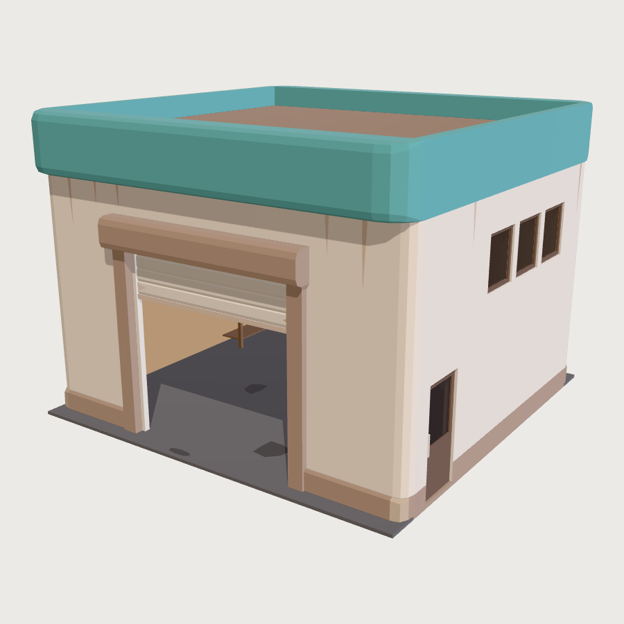 Service Bay Garage low-poly 3D model