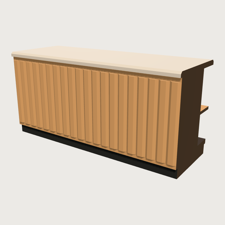 Service Counter Module low-poly 3D model