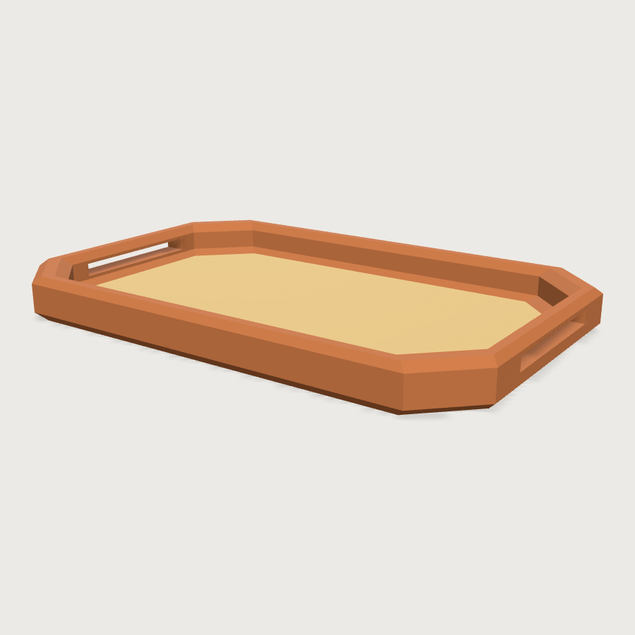 Serving Tray low-poly 3D model