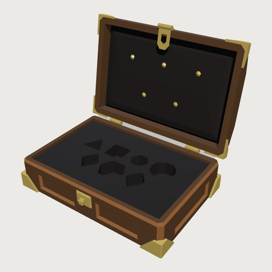 Seven-Pocket Dice Chest low-poly 3D model