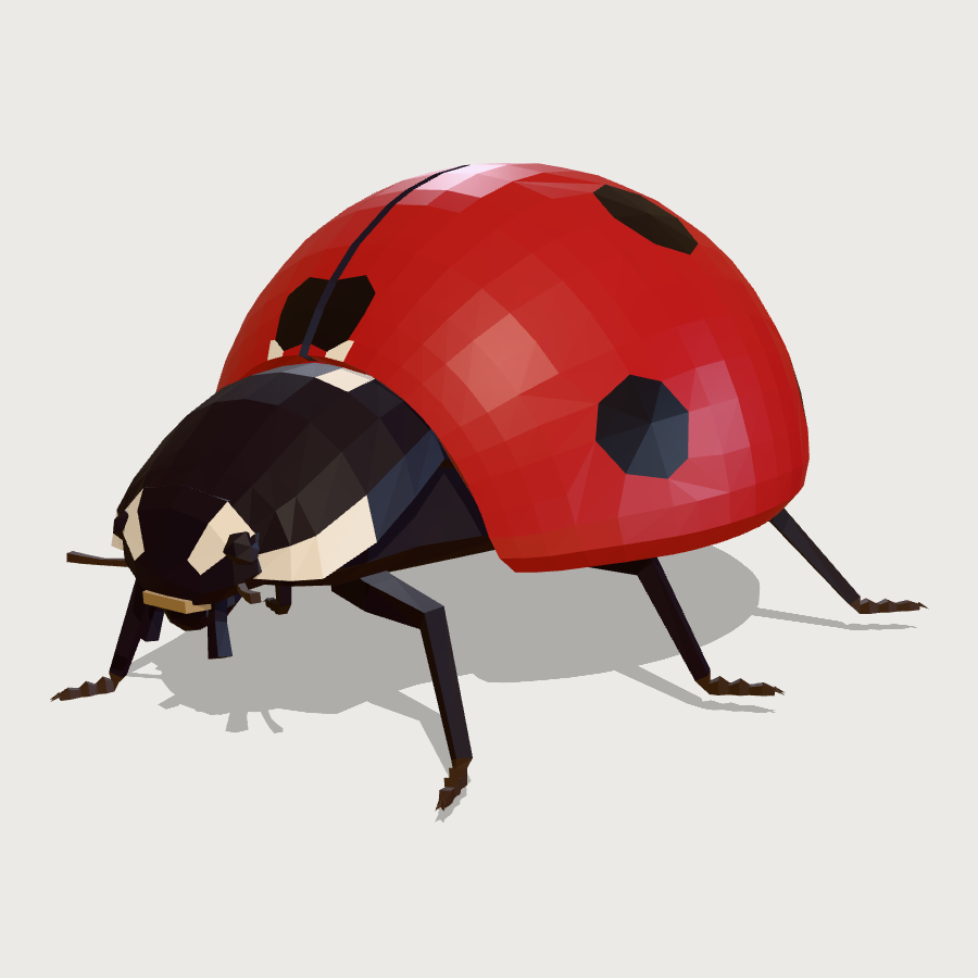 Seven spot ladybird low-poly 3D model