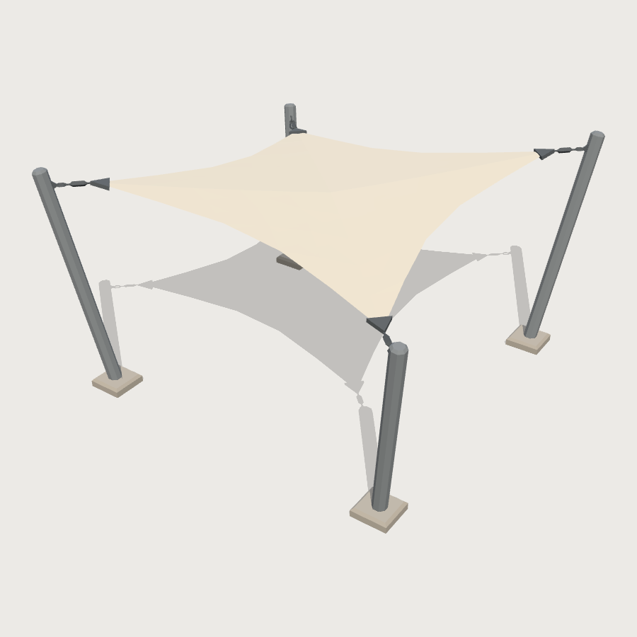 Shade Sail Canopy low-poly 3D model