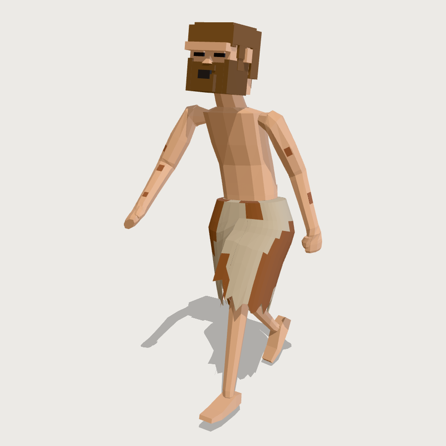 Shambling Ghoul low-poly 3D model