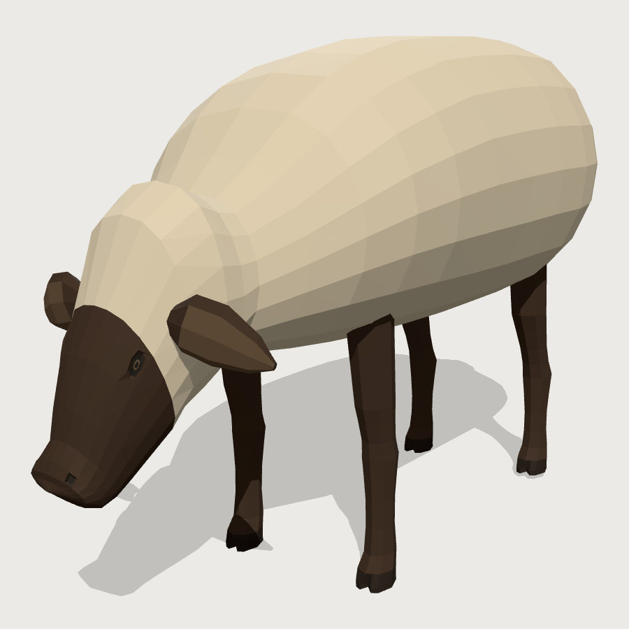 Sheep low-poly 3D model
