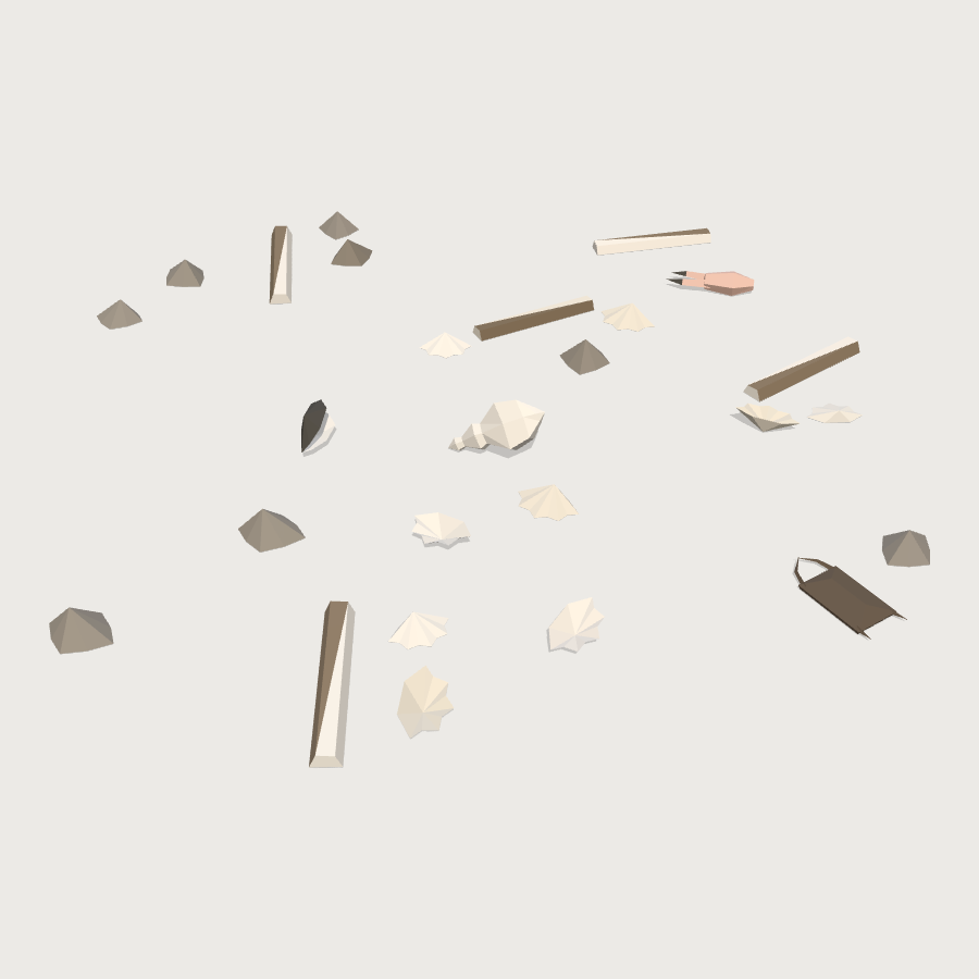 Shell Scatter low-poly 3D model