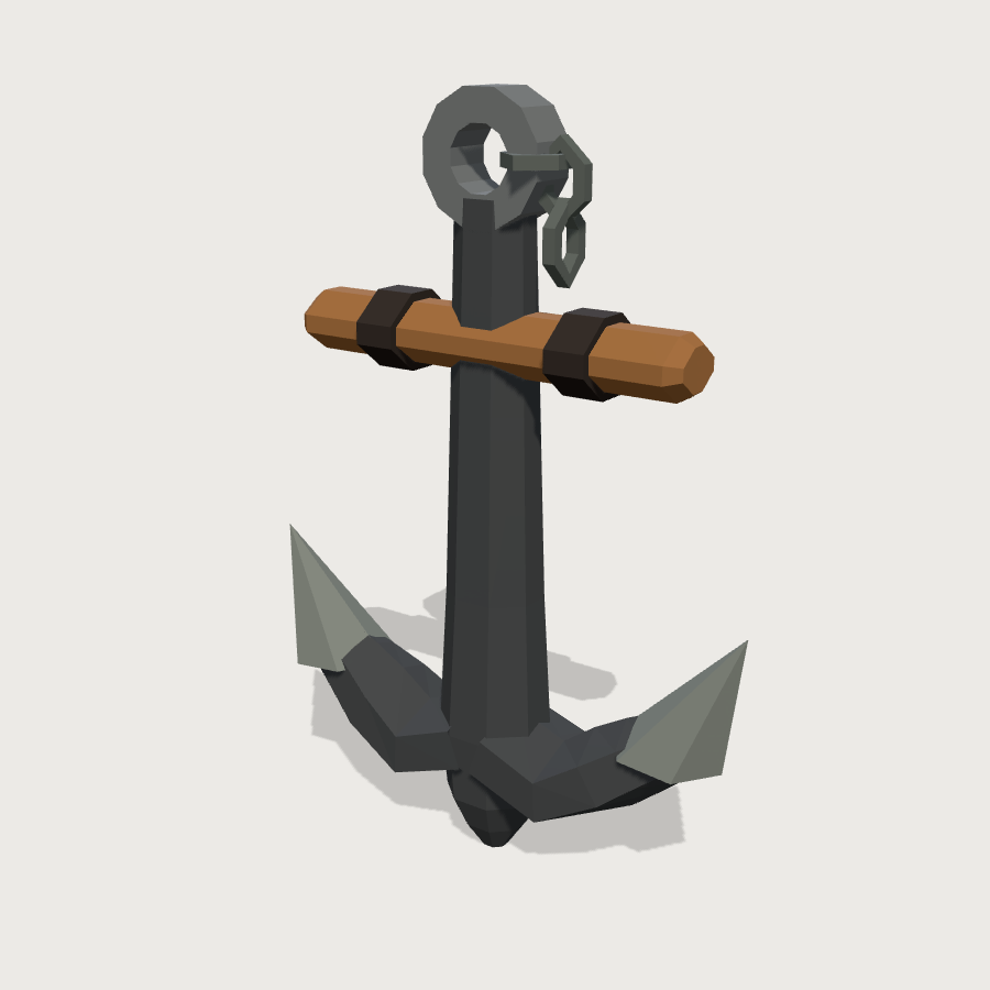 Ship Anchor low-poly 3D model